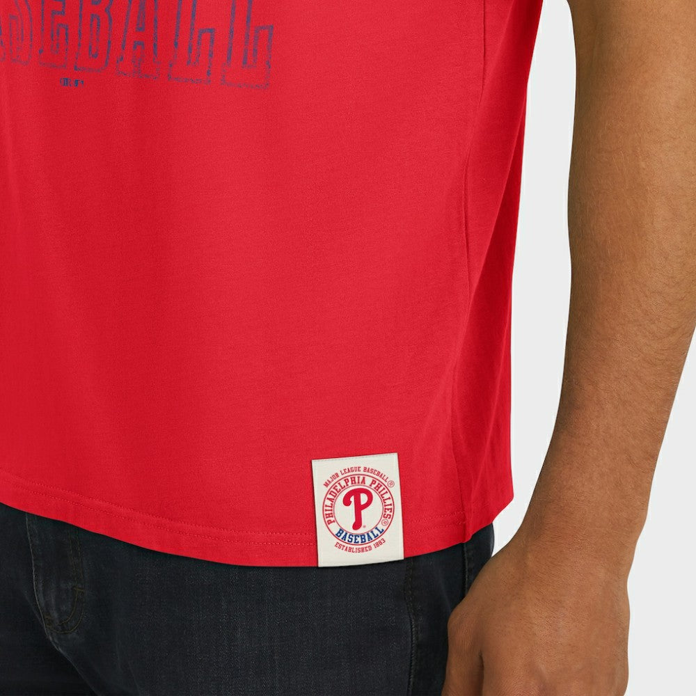 Philadelphia Phillies Darius Rucker Collection Distressed Sleeve Stripe T-Shirt Red