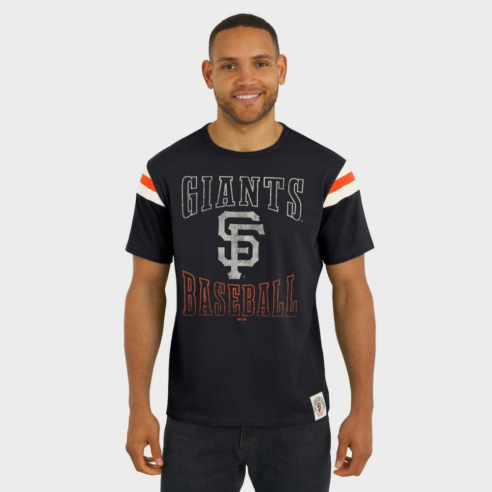San Francisco Giants Darius Rucker Collection Distressed Sleeve Stripe T-Shirt Black
