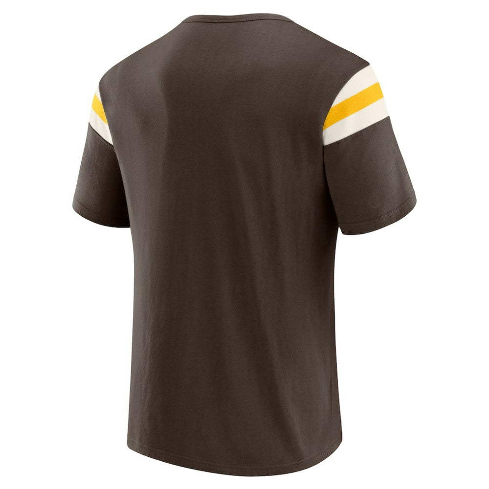 San Diego Padres Darius Rucker Collection Distressed Sleeve Stripe T-Shirt Brown