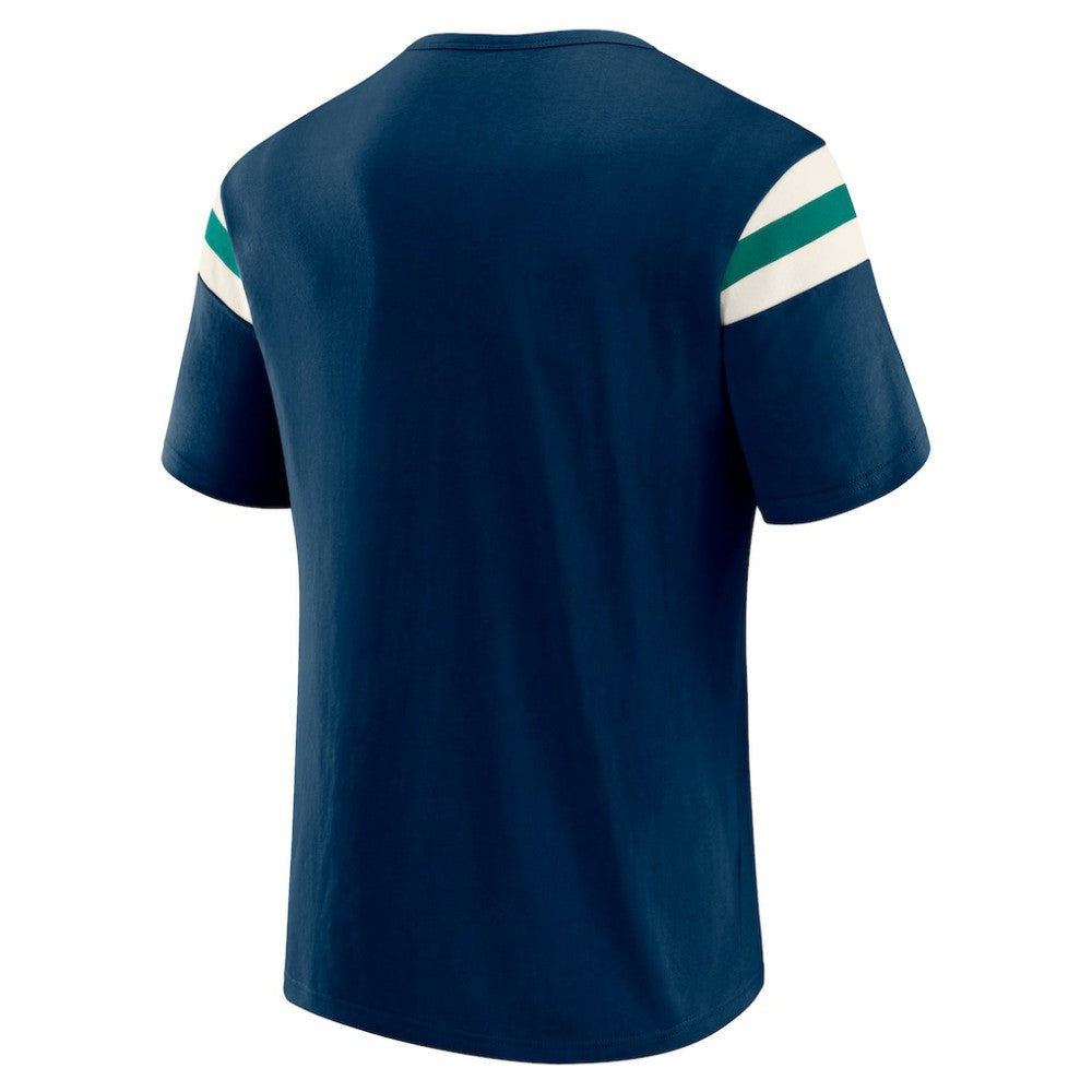 Seattle Mariners Darius Rucker Collection Distressed Sleeve Stripe T-Shirt Navy