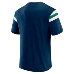 Seattle Mariners Darius Rucker Collection Distressed Sleeve Stripe T-Shirt Navy