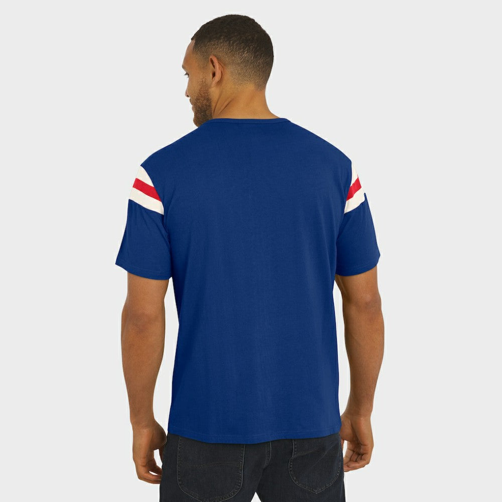Texas Rangers Darius Rucker Collection Distressed Sleeve Stripe T-Shirt Royal