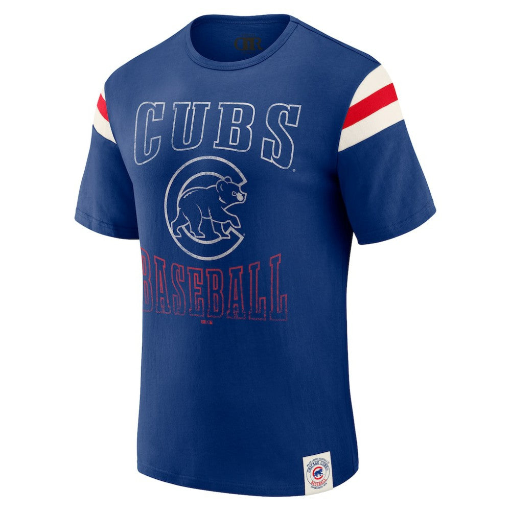 Chicago Cubs Darius Rucker Collection Distressed Sleeve Stripe T-Shirt Royal