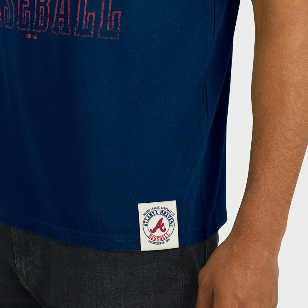 Atlanta Braves Darius Rucker Collection Distressed Sleeve Stripe T-Shirt Navy