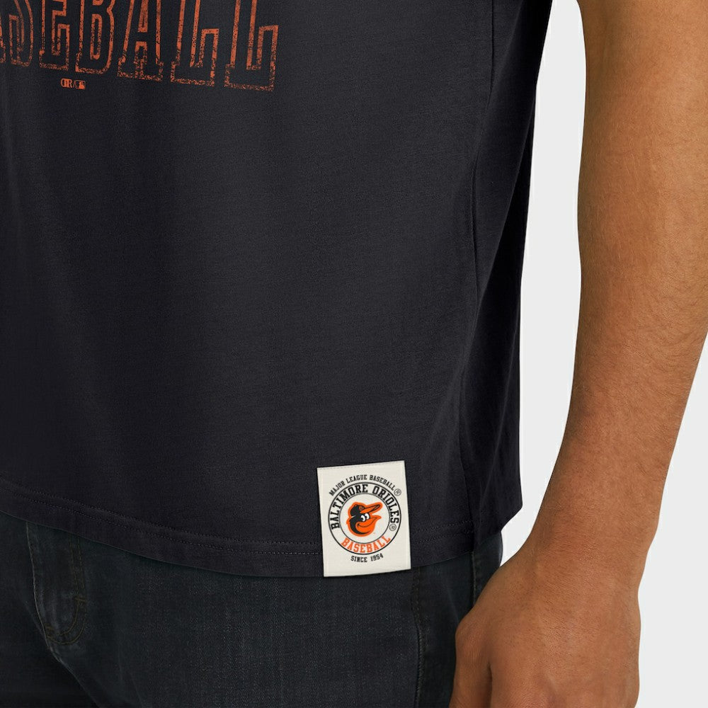 Baltimore Orioles Darius Rucker Collection Distressed Sleeve Stripe T-Shirt Black