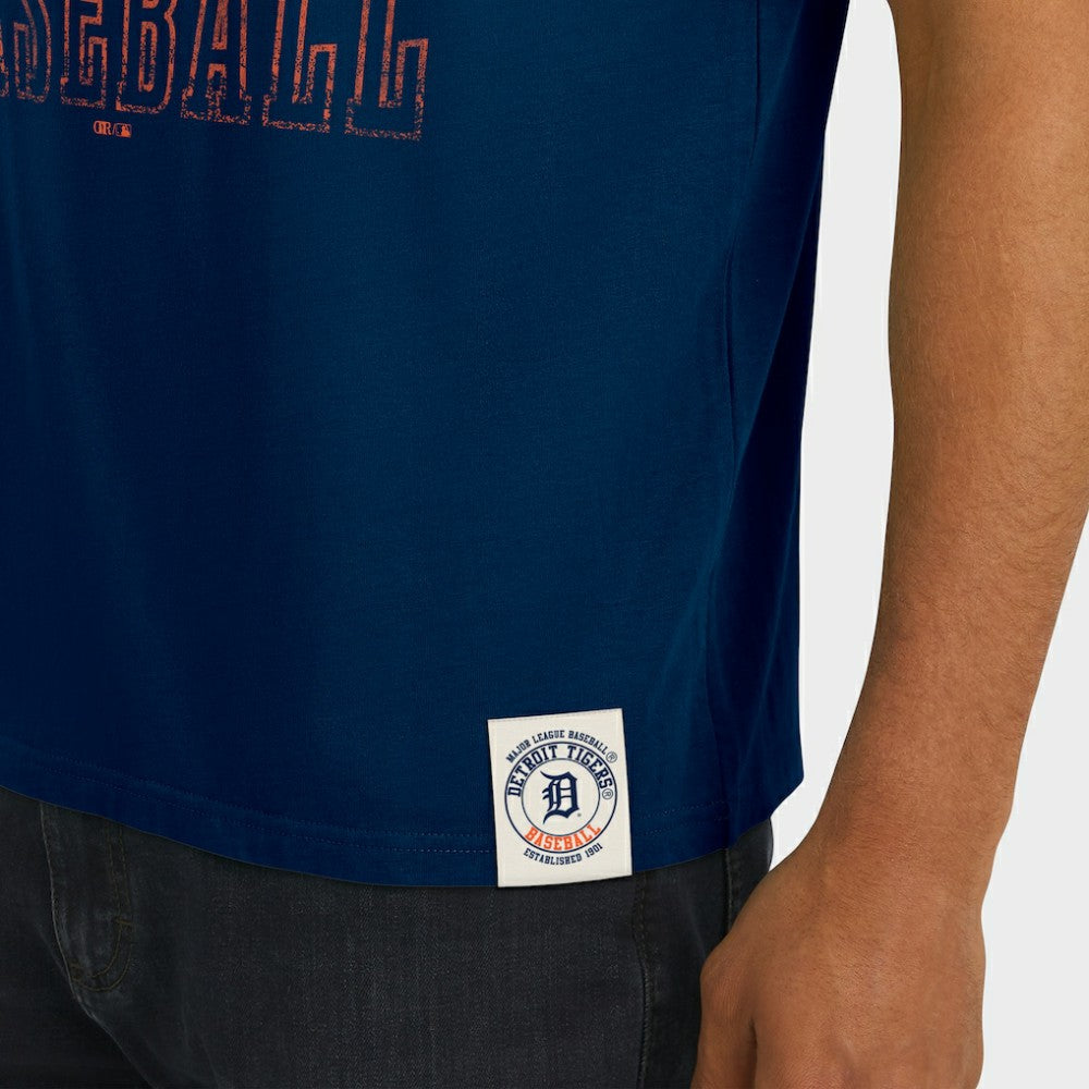 Detroit Tigers Darius Rucker Collection Distressed Sleeve Stripe T-Shirt Navy