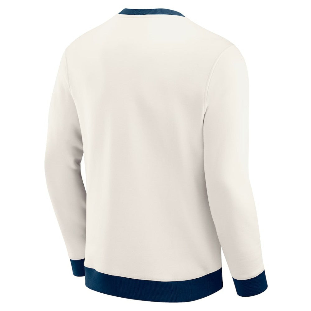 Detroit Tigers Darius Rucker Collection Colorblock Crewneck Sweatshirt Cream