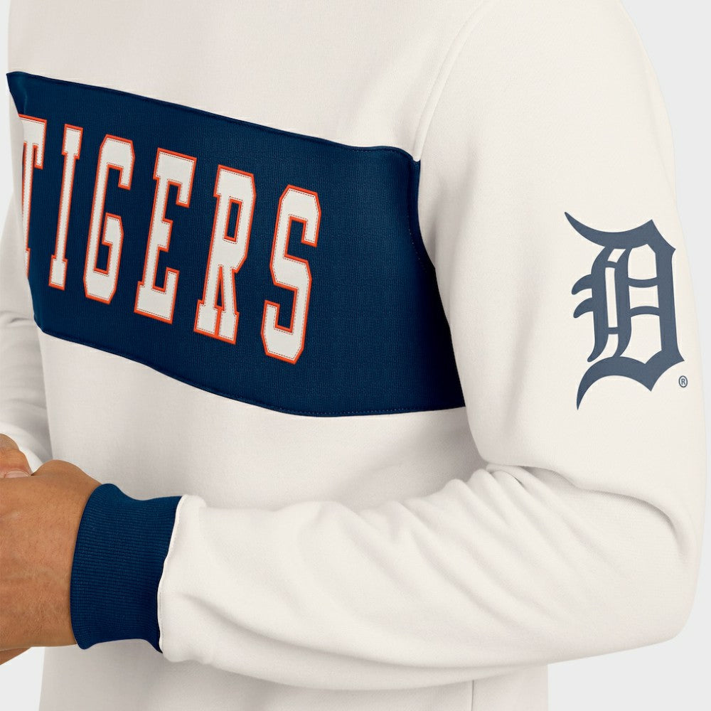 Detroit Tigers Darius Rucker Collection Colorblock Crewneck Sweatshirt Cream