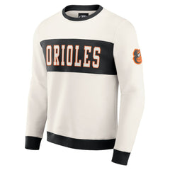 Baltimore Orioles Darius Rucker Collection Colorblock Crewneck Sweatshirt Cream