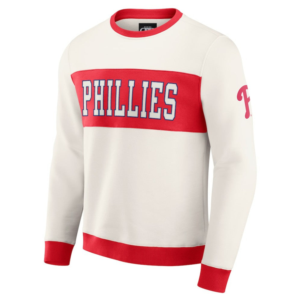 Philadelphia Phillies Darius Rucker Collection Colorblock Crewneck Sweatshirt Cream