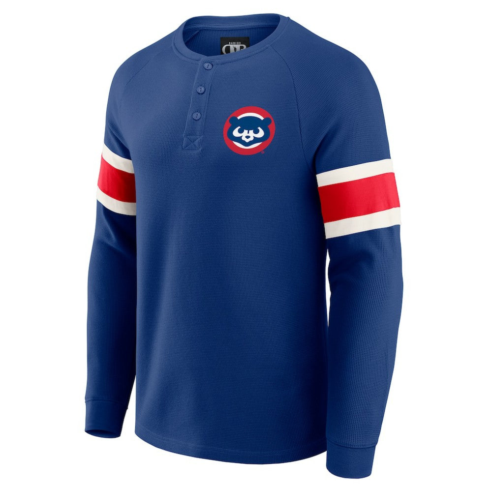Chicago Cubs Darius Rucker Collection Waffle-Knit Raglan Long Sleeve Henley T-Shirt Royal