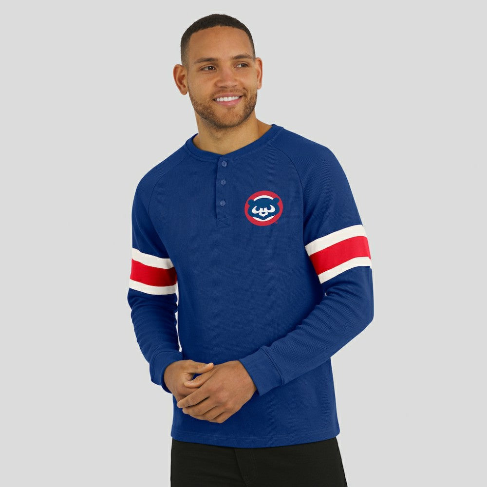 Chicago Cubs Darius Rucker Collection Waffle-Knit Raglan Long Sleeve Henley T-Shirt Royal