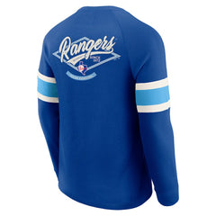 Texas Rangers Darius Rucker Collection Waffle-Knit Raglan Long Sleeve Henley T-Shirt Royal
