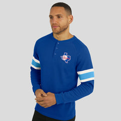 Texas Rangers Darius Rucker Collection Waffle-Knit Raglan Long Sleeve Henley T-Shirt Royal