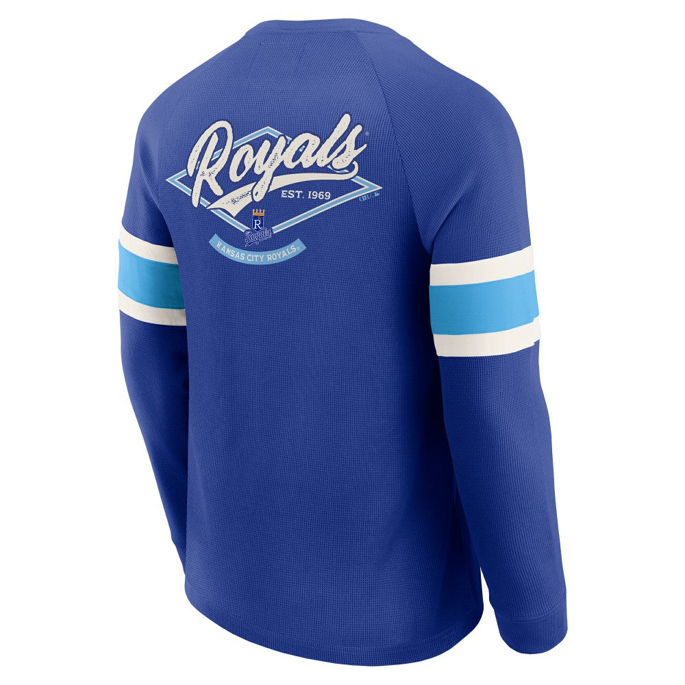 Kansas City Royals Darius Rucker Collection Waffle-Knit Raglan Long Sleeve Henley T-Shirt Royal