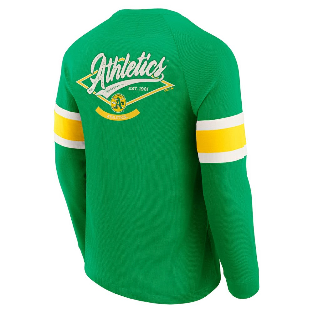 Athletics Darius Rucker Collection Waffle-Knit Raglan Long Sleeve Henley T-Shirt Green
