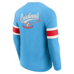 St. Louis Cardinals Darius Rucker Collection Waffle-Knit Raglan Long Sleeve Henley T-Shirt Light Blue