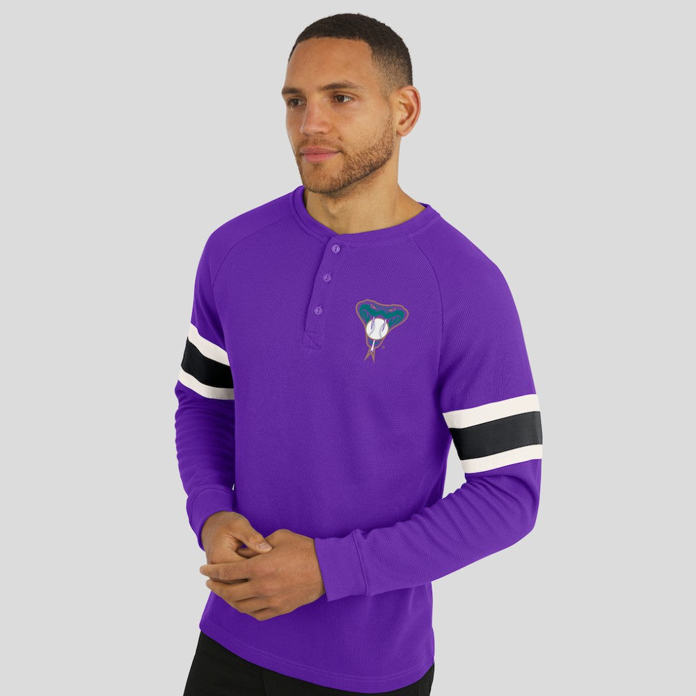 Arizona Diamondbacks Darius Rucker Collection Waffle-Knit Raglan Long Sleeve Henley T-Shirt Purple