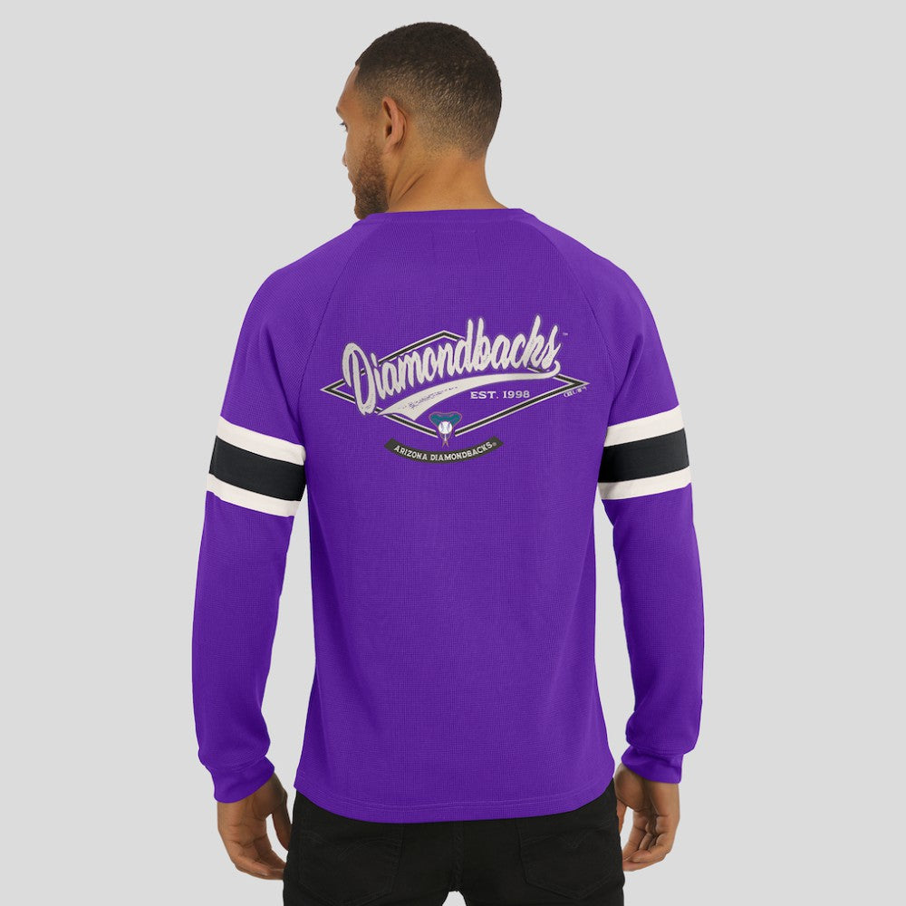 Arizona Diamondbacks Darius Rucker Collection Waffle-Knit Raglan Long Sleeve Henley T-Shirt Purple
