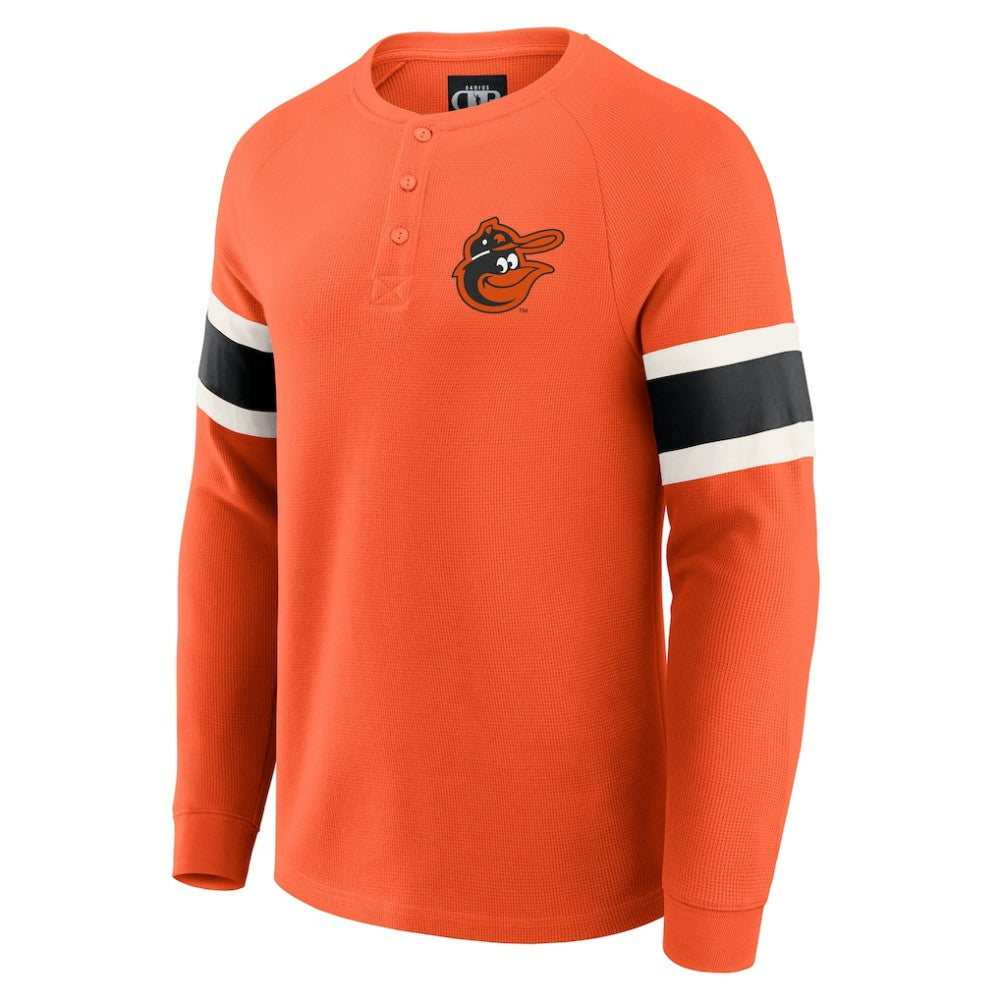 Baltimore Orioles Darius Rucker Collection Waffle-Knit Raglan Long Sleeve Henley T-Shirt Orange