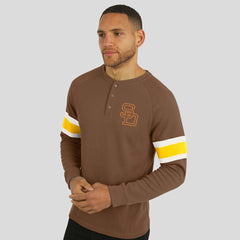 San Diego Padres Darius Rucker Collection Waffle-Knit Raglan Long Sleeve Henley T-Shirt Brown