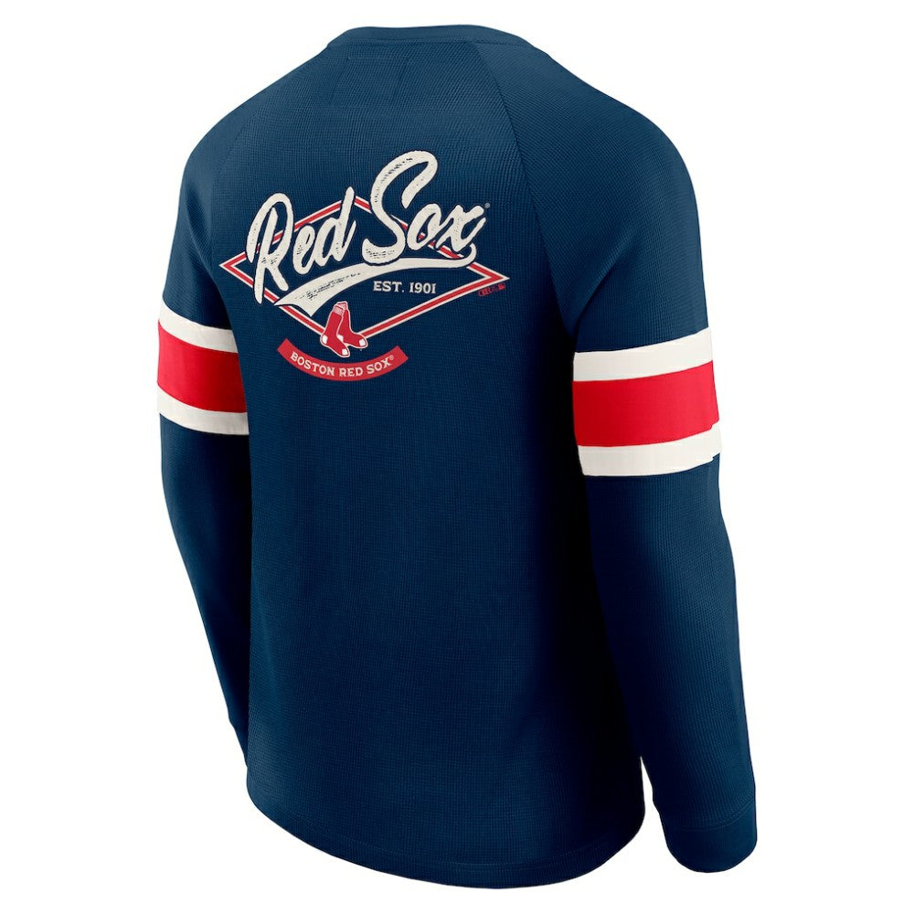 Boston Red Sox Darius Rucker Collection Waffle-Knit Raglan Long Sleeve Henley T-Shirt Navy
