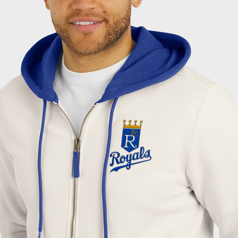 Kansas City Royals Darius Rucker Collection Men's Polar Fleece Full-Zip Hoodie Cream