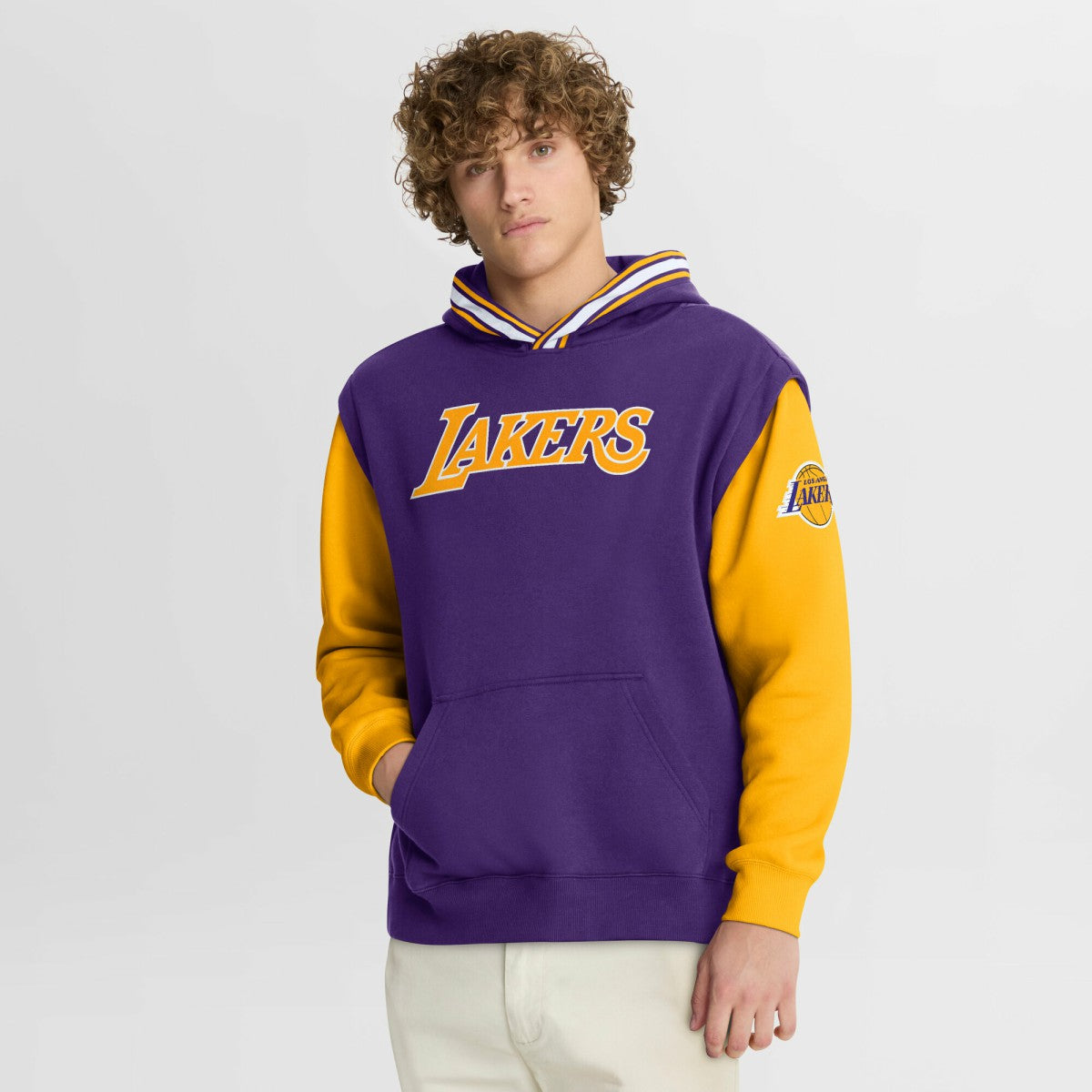 Los Angeles Lakers Half Court Shot Clock Fastbreak Hoodie - Purple/Gold discount