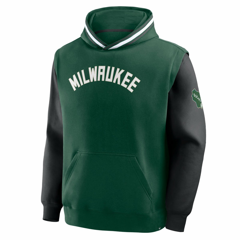 Milwaukee Bucks Half Court Shot Clock Fastbreak Hoodie - Hunter Green/Black discount