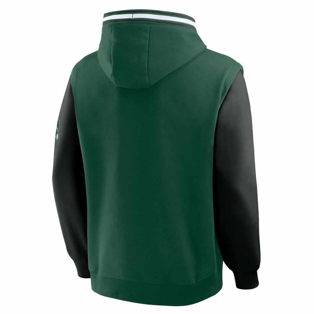 Milwaukee Bucks Half Court Shot Clock Fastbreak Hoodie - Hunter Green/Black discount