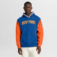New York Knicks Half Court Shot Clock Fastbreak Hoodie - Blue/Orange for sale