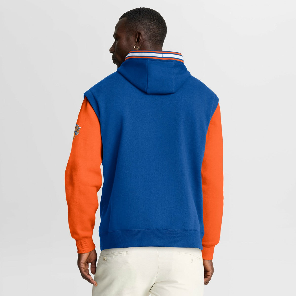 New York Knicks Half Court Shot Clock Fastbreak Hoodie - Blue/Orange for sale