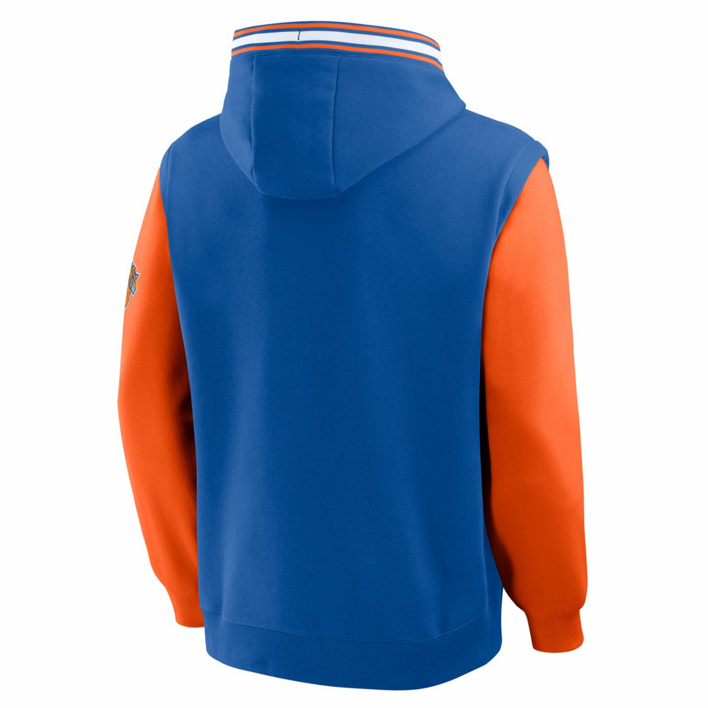 New York Knicks Half Court Shot Clock Fastbreak Hoodie - Blue/Orange for sale
