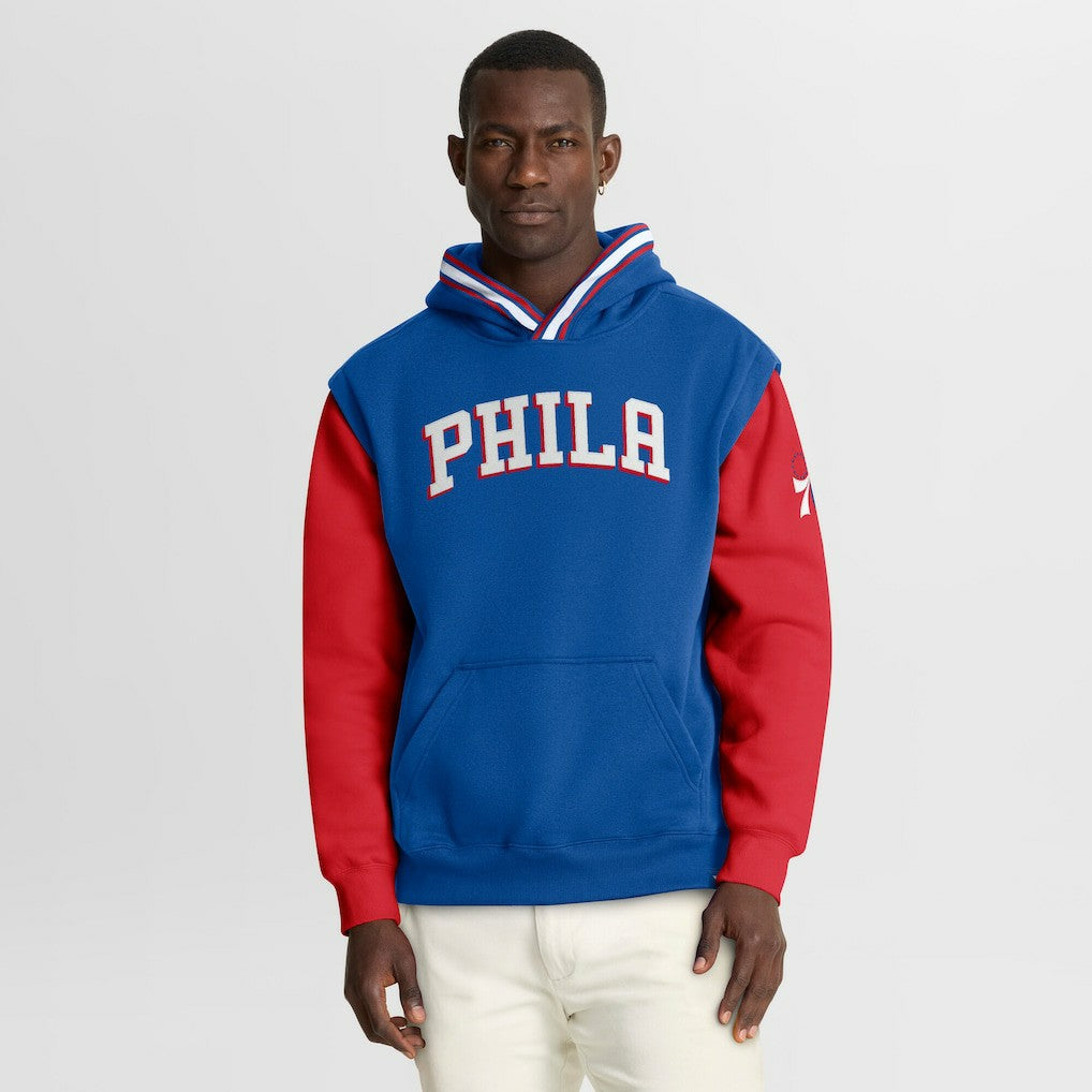 Philadelphia 76ers Half Court Shot Clock Fastbreak Hoodie - Royal/Red on sale