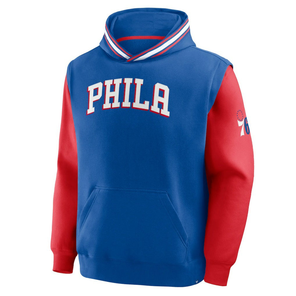 Philadelphia 76ers Half Court Shot Clock Fastbreak Hoodie - Royal/Red on sale