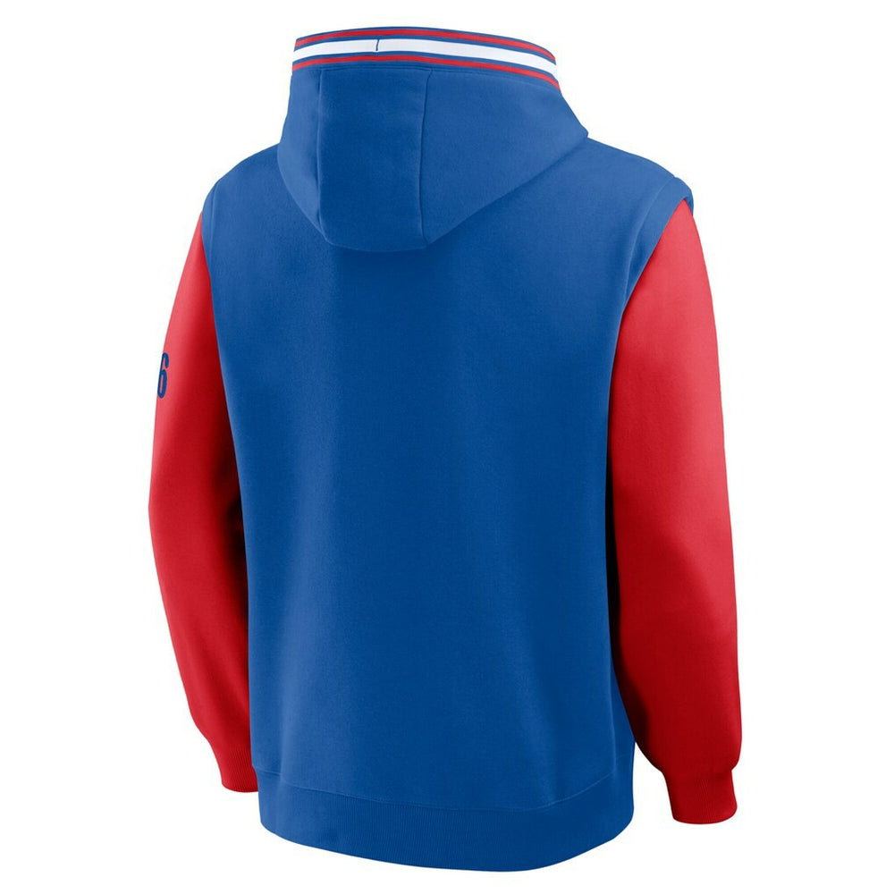 Philadelphia 76ers Half Court Shot Clock Fastbreak Hoodie - Royal/Red on sale