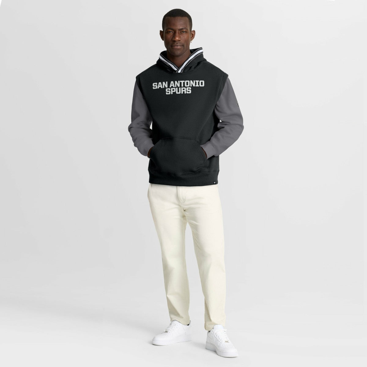 San Antonio Spurs Half Court Shot Clock Fastbreak Hoodie - Black/Gray outlet