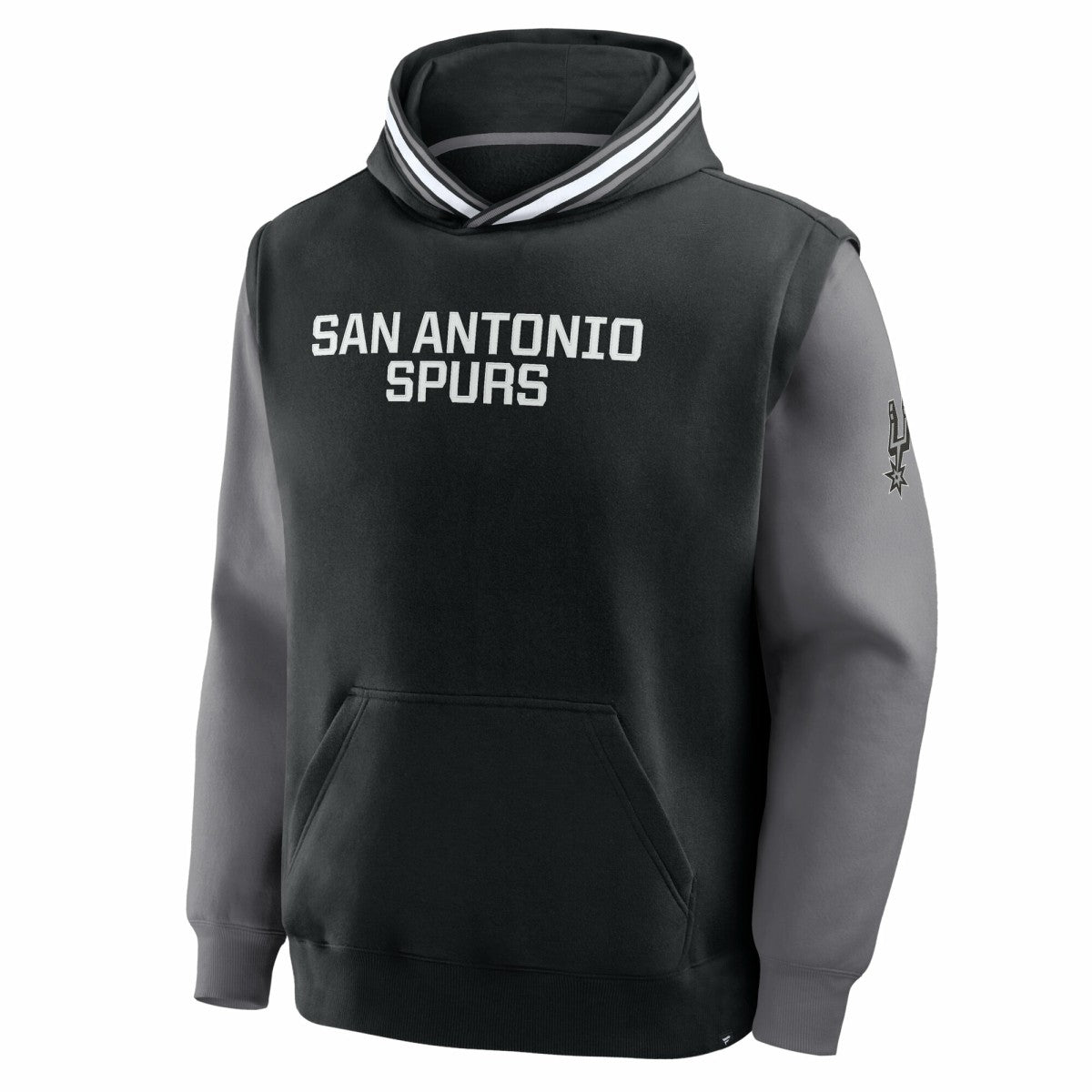 San Antonio Spurs Half Court Shot Clock Fastbreak Hoodie - Black/Gray outlet