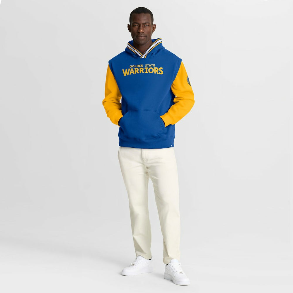 Golden State Warriors Half Court Shot Clock Fastbreak Hoodie sale - Royal/Gold discount