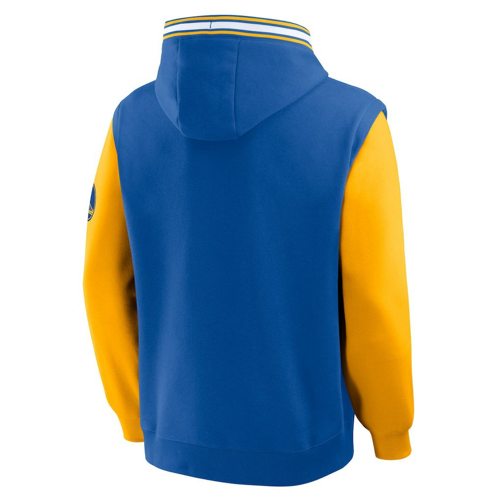 Golden State Warriors Half Court Shot Clock Fastbreak Hoodie sale - Royal/Gold discount