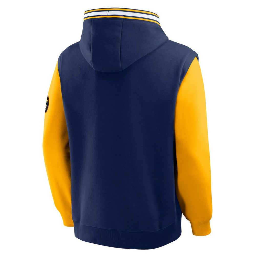 Denver Nuggets Half Court Shot Clock Fastbreak Hoodie sale - Navy/Gold cheap
