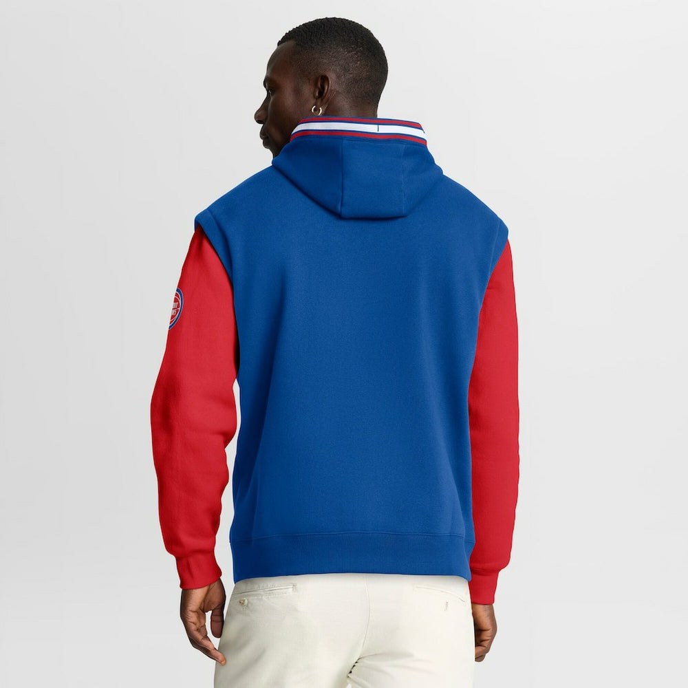 Detroit Pistons Half Court Shot Clock Fastbreak Hoodie sale - Blue/Red discount