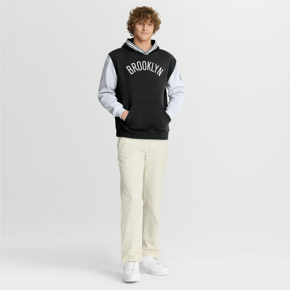 Brooklyn Nets Half Court Shot Clock Fastbreak Hoodie - Black/White cheap