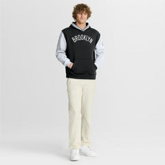 Brooklyn Nets Half Court Shot Clock Fastbreak Hoodie - Black/White cheap