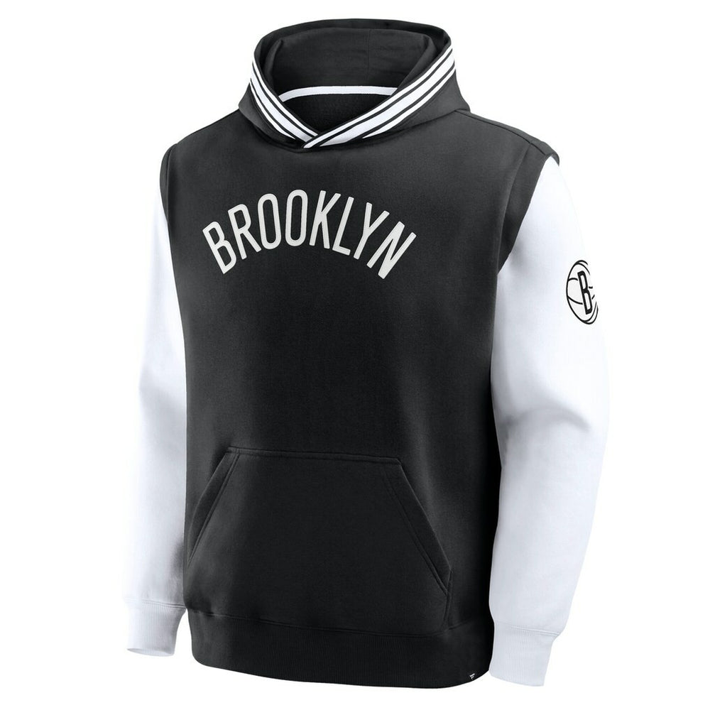 Brooklyn Nets Half Court Shot Clock Fastbreak Hoodie - Black/White cheap