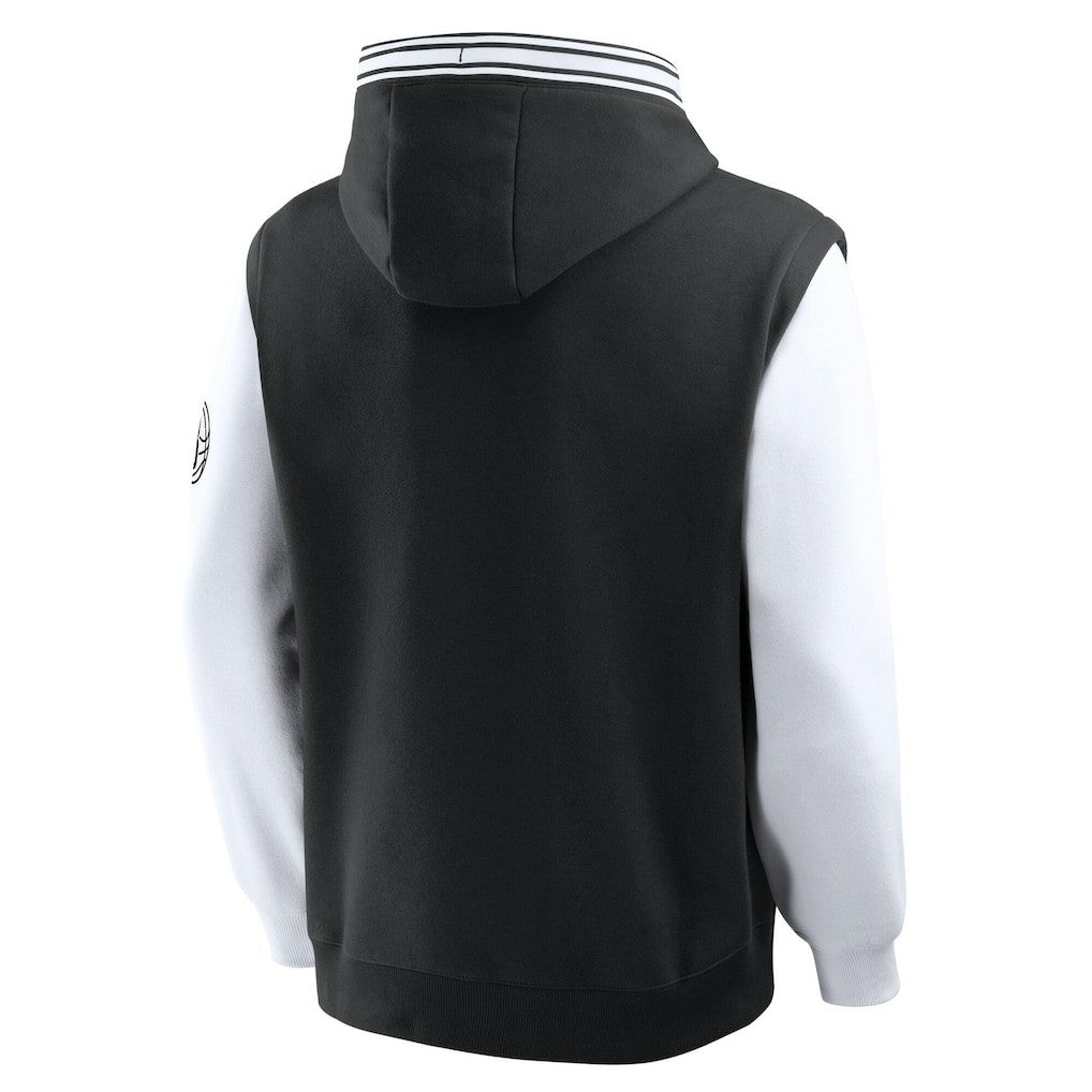 Brooklyn Nets Half Court Shot Clock Fastbreak Hoodie - Black/White cheap