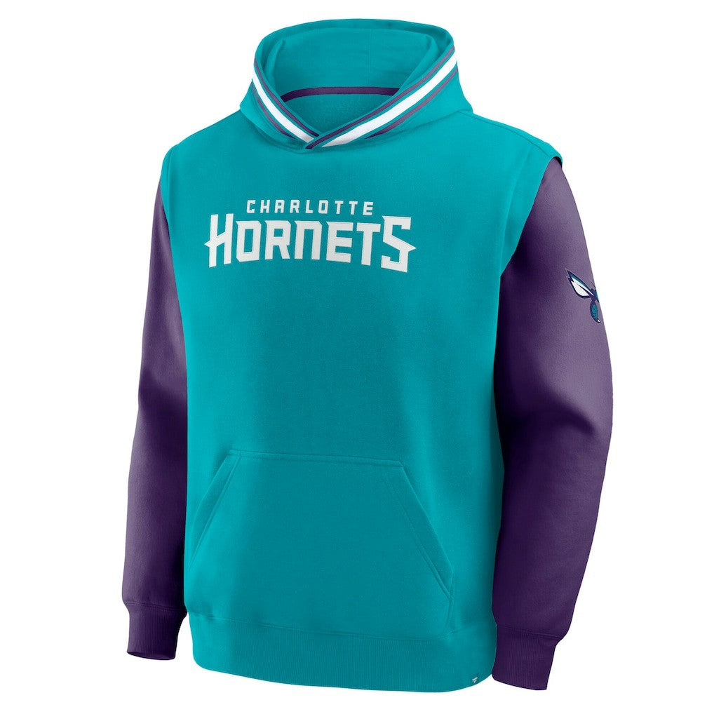 Charlotte Hornets Half Court Shot Clock Fastbreak Hoodie - Teal/Purple sale