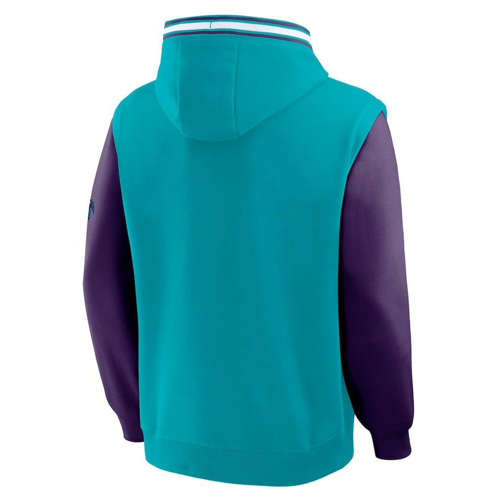 Charlotte Hornets Half Court Shot Clock Fastbreak Hoodie - Teal/Purple sale
