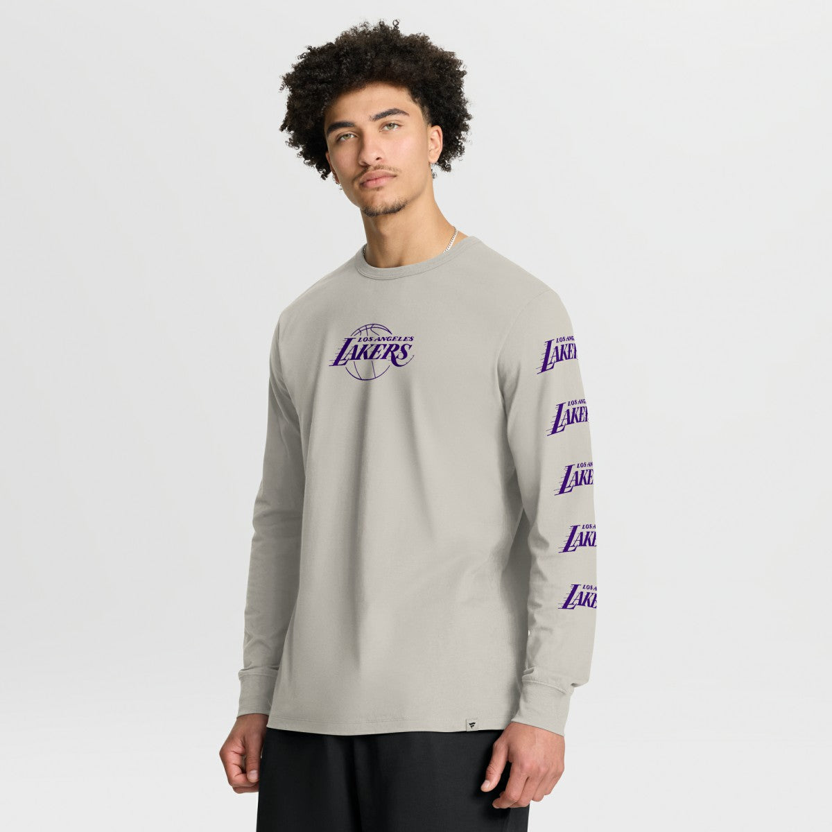 Los Angeles Lakers Crossover Collection Ball Screen Action Premium Long Sleeve T-Shirt - Cream discount