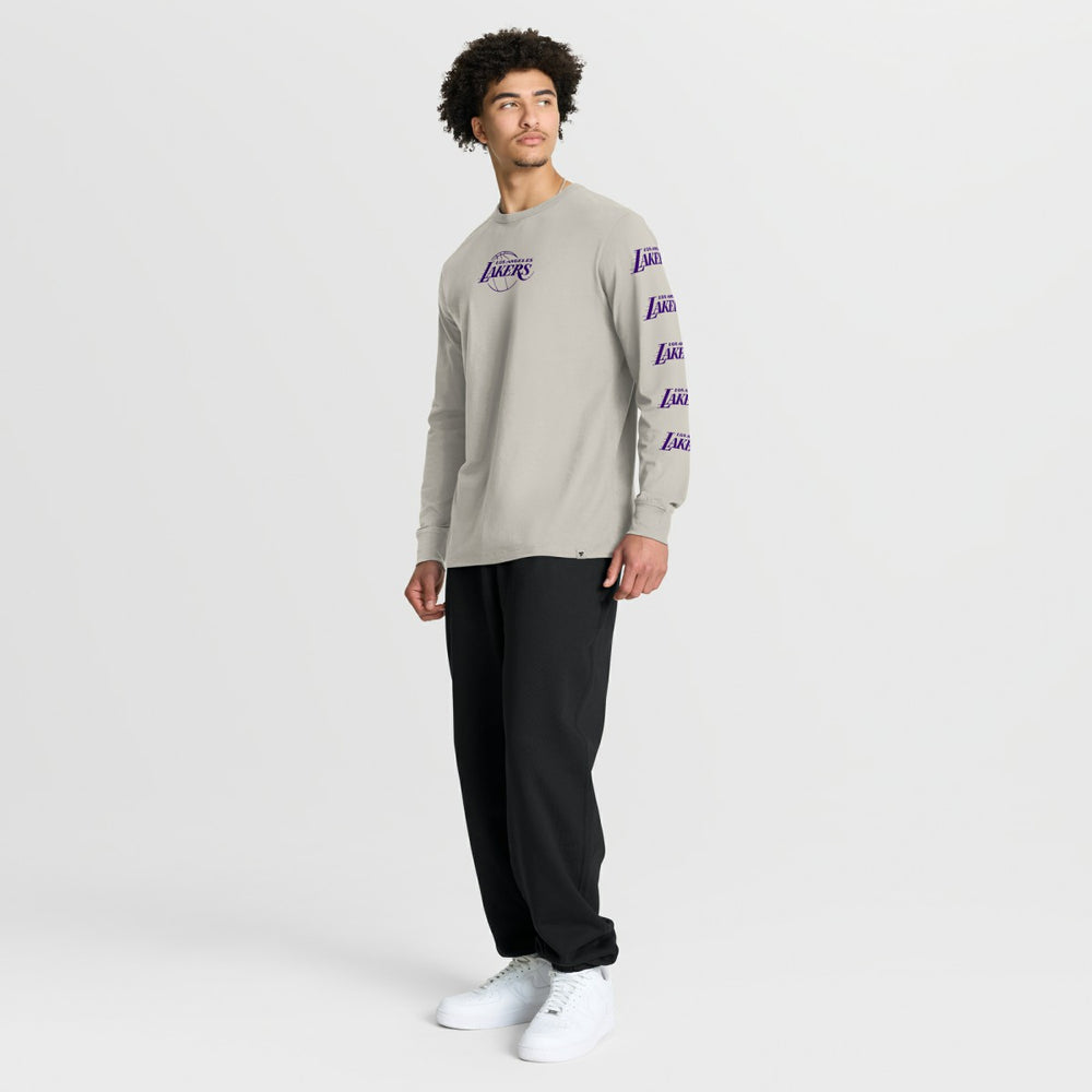 Los Angeles Lakers Crossover Collection Ball Screen Action Premium Long Sleeve T-Shirt - Cream discount